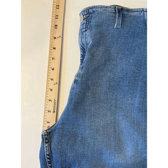 We The Free by Free People Flare Jeans Women’s 33 Blue Raw Hem Y2K 90s Style - Picture 7 of 9